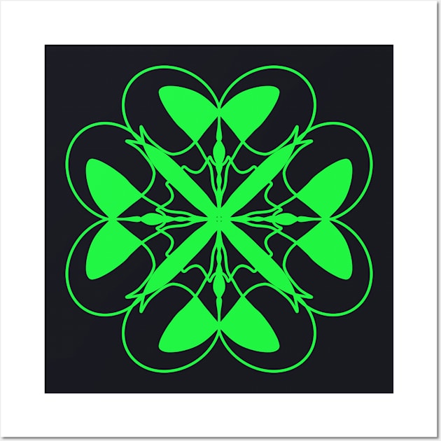 Shamrock Fantasy Mandala Wall Art by Foxxy Merch